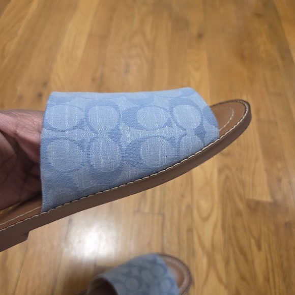 Coach Womens Hazel Casual Summer Sandal Signature Chambray Cornflower Size 6 - Picture 9 of 12